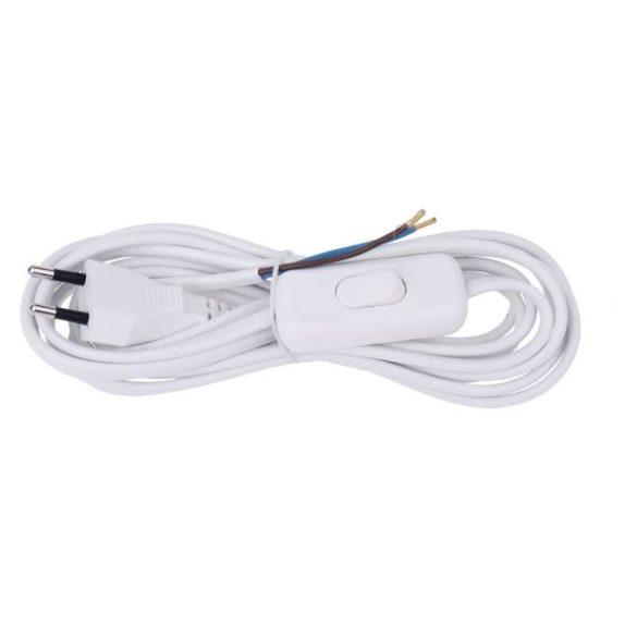 EMOS SZERELHETŐ VEZETÉK 2x0,75 FEHÉR KAPCSOLÓVAL 3m, S08273