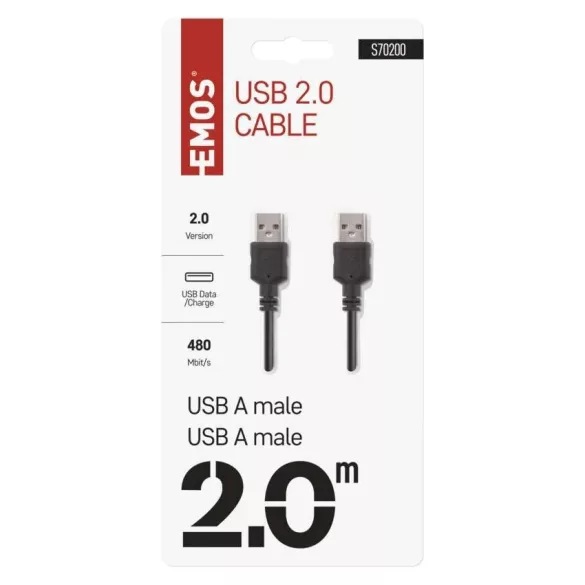 EMOS USB KÁBEL 2.0 A DUGÓ- MICRO B  2M FEKETE S70200