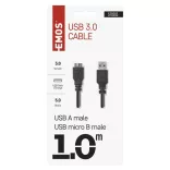 EMOS USB kábel 3.0 A csatlakozó – micro B csatlakozó 1m S70203