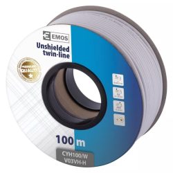 EMOS Hangfalkábel 2*1.00mm fehér 100m S8281