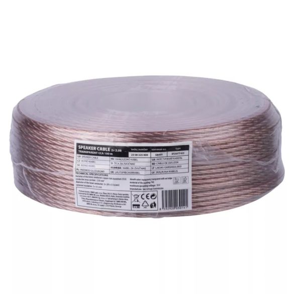 EMOS ECO hangfalkábel átlátszó 2×2.50 S8405