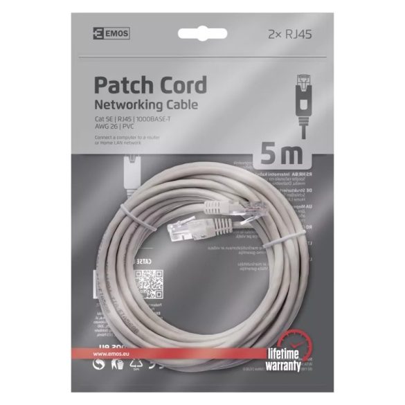 EMOS PATCH KÁBEL CAT5E UTP PVC 5M S9125