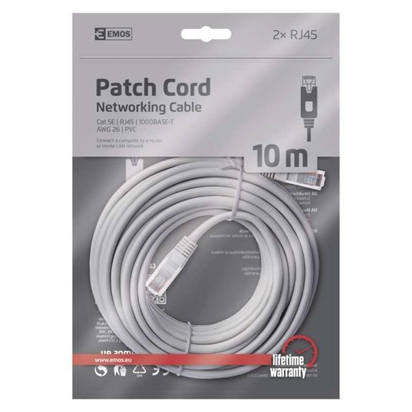 EMOS PATCH KÁBEL CAT5E UTP PVC 10M S9126