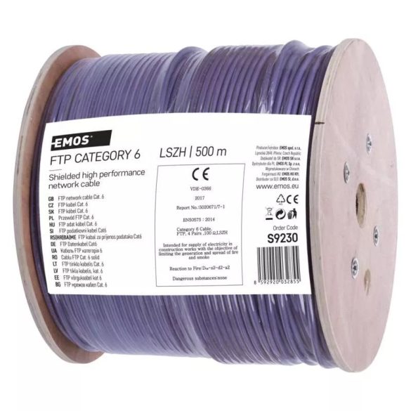 EMOS FTP KÁBEL CAT 6 LSZH 500m S9230
