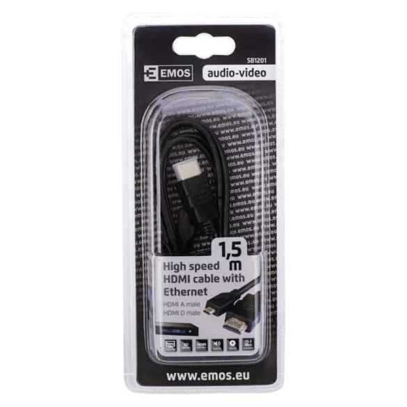 EMOS HDMI KÁBEL 1,5M HIGH SPEED SB1201