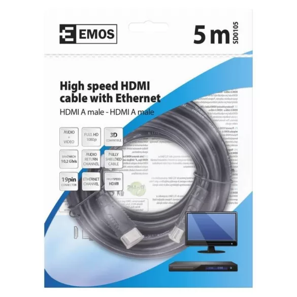 EMOS HDMI KÁBEL A DUGÓ - A DUGÓ 5M SD0105