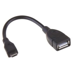 EMOS USB KÁBEL2.0 A/F- MICRO B DUGÓ OTG 15CM FEKETE SD7400