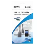 EMOS USB KÁBEL2.0 A/F- MICRO B DUGÓ OTG 15CM FEKETE SD7400
