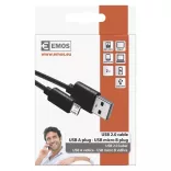EMOS USB kábel 2.0 A - micro B csatlakozó 2m SM7008BL