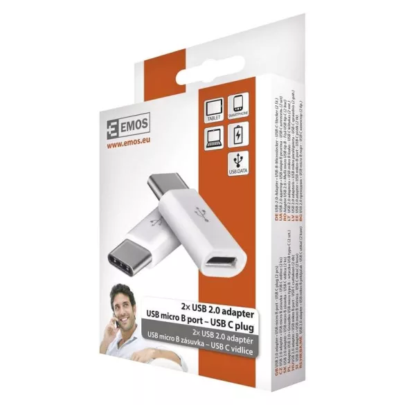 Emos USB 2.0 adapter, USB mikro B port-USB C plug SM7023