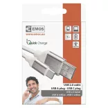 EMOS USB KÁBEL 2.0 A DUGÓ - C DUGÓ 1M FEHÉR SM7025W