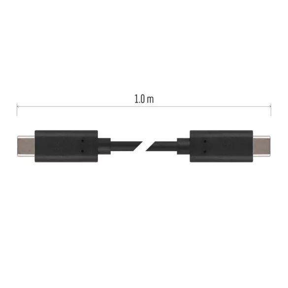 EMOS töltő- és adatkábel 2.0 USB-C / USB-C, 1 m, fekete SM7028BL