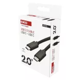 USB KÁBEL 2.0 C/M-C/M 2M FEKETE 100 W SM7029BL