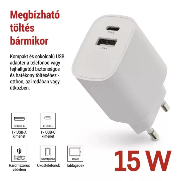 EMOS Univerzális USB töltő BASIC 15 W max.V02B15
