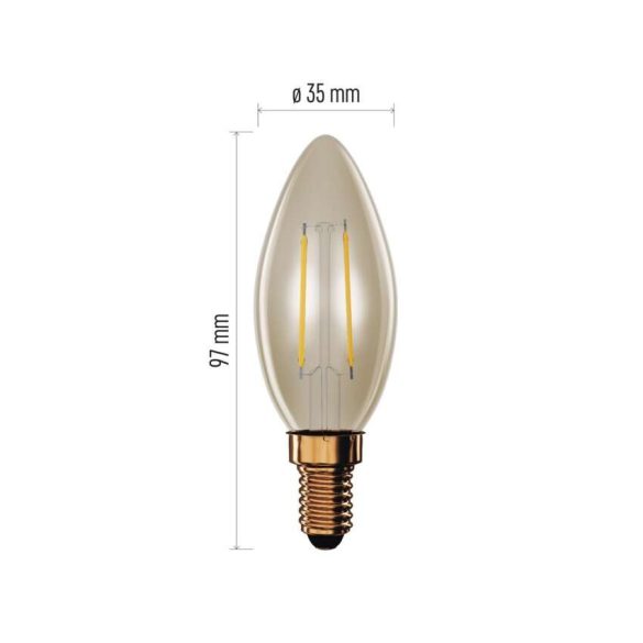 EMOS LED VINTAGE gyertya 2,5W(20W) 225lm E14 meleg fehér Z53012