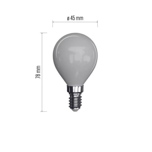 EMOS LED Filament Izzó Kisgömb 4,2W E14 465lm meleg fehér Z74233
