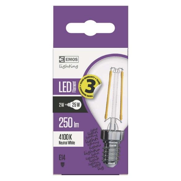 EMOS LED IZZÓ FILAMENT KISGÖMB E14 2W WW Z74236