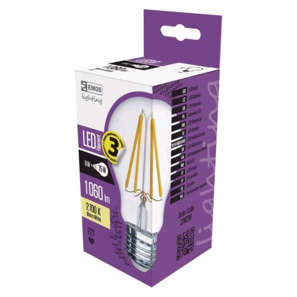 EMOS LED IZZÓ FILAMENT E27 8W WW Z74270