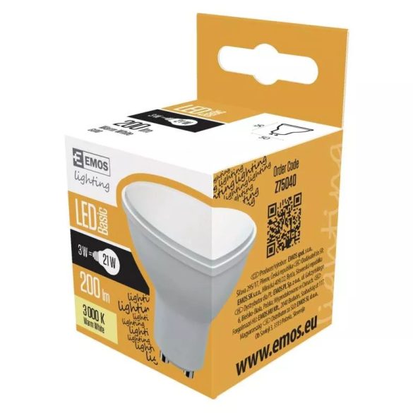 EMOS LED SPOT IZZÓ GU10 3W WW Z75040