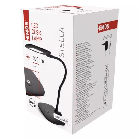 EMOS Stella LED asztali lámpa, fekete  Z7602B