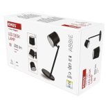 EMOS Abbie LED asztali lámpa, újratölthető, fekete Z7636B