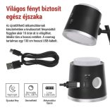 EMOS Abbie LED asztali lámpa, újratölthető, fekete Z7636B