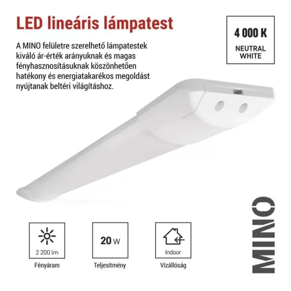 LED LINEAR MINO 20W 2200LM IP20 NW