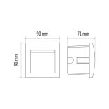 EMOS LED irányfény beépíthető, négyzet 1W IP65 meleg fehér ZC0105