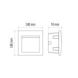 EMOS LED irányfény beépíthető, négyzet 3W IP65 meleg fehér ZC0107