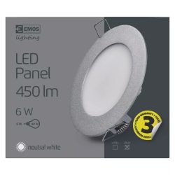   EMOS LED panel beépíthető 6W 450lm IP20 természetes fehér ZD1222