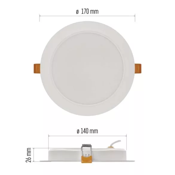 EMOS LED süllyesztett lámpatest RUBIC, kerek,18W, természetes fehér ZD1442