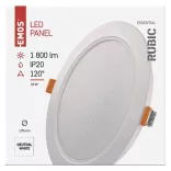 EMOS LED süllyesztett lámpatest RUBIC, kerek,18W, természetes fehér ZD1442