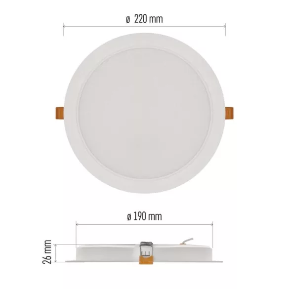 EMOS LED süllyesztett lámpatest RUBIC, kerek, fehér, 24W, 4000K  ZD1452