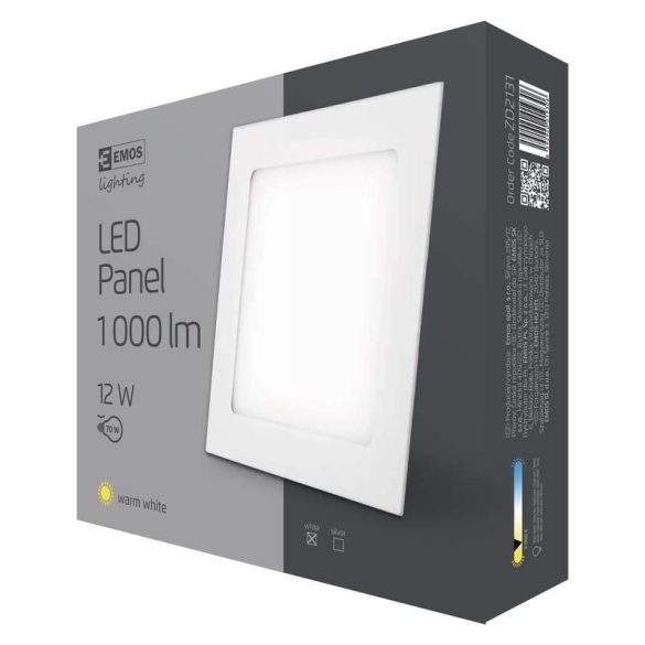 EMOS LED PANEL BEÉPÍTHETŐ 12W WW IP20