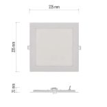 EMOS LED süllyesztett lámpatest NEXXO, négyzet, fehér, 18W, természetes fehér