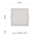 EMOS LED süllyesztett lámpatest NEXXO, négyzet, fehér, 18W, természetes fehér