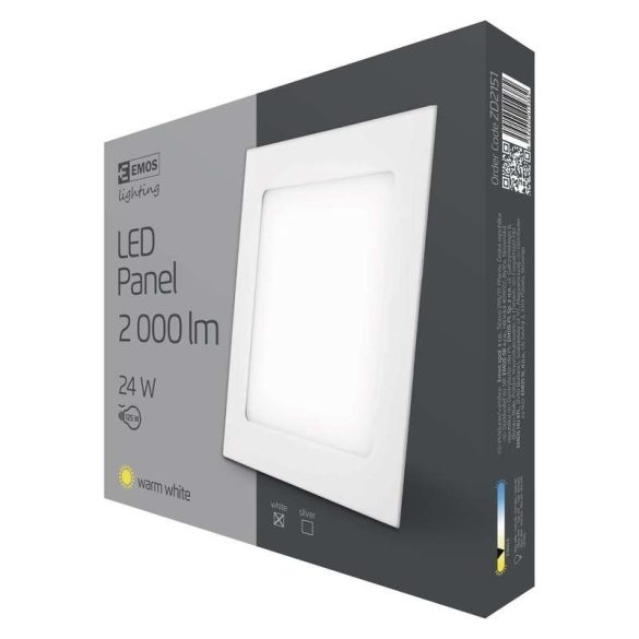 EMOS LED PANEL BEÉPÍTHETŐ 24W WW IP20