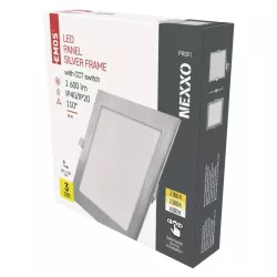 LED süllyesztett lámpatest NEXXO, négyzet, ezüst, 18W, CCT, ZD2243
