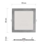 LED süllyesztett lámpatest NEXXO, négyzet, ezüst, 18W, CCT, ZD2243