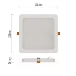 EMOS LED süllyesztett lámpa RUBIC, négyzet, fehér, 24W, természetes fehér ZD2452