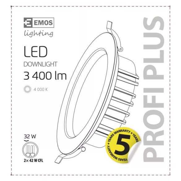 EMOS LED Downlight Profi Plus 32W természetes fehér ZD5232