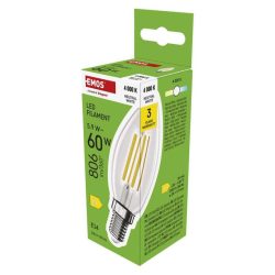   EMOS LED FILAMENT GYERTYA 5,9W(60W) 806LM E14 természetes fehér ZF3D43