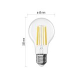 EMOS LED Filament izzó  A60 / E27 / 10,5 W (100 W) /1521 lm / Meleg fehér ZF5D62