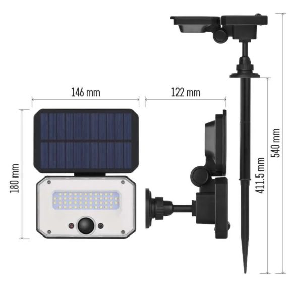 EMOS LED SOLAR reflektor mobil SPILO, PIR, 1500lm IP54 meleg fehér ZG131S