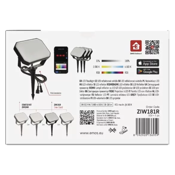 GoSmart kültéri LED reflektor, bővítő készlet, 1 darab, 4 W, RGBIC dim. WiFi