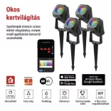 GoSmart kültéri LED spotlámpa, kezdő klt, 4 darab, 7 W, RGBIC dim., WiFi ZIW194R