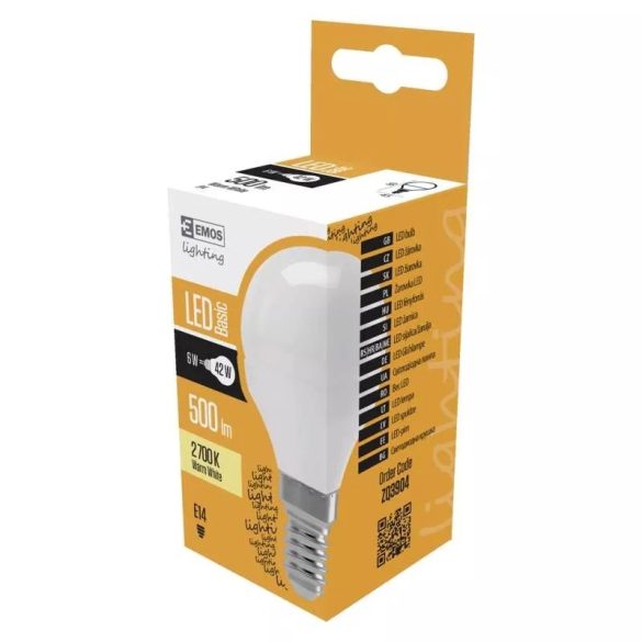EMOS LED IZZÓ VALUE KISGÖMB E14 6W WW ZL3904