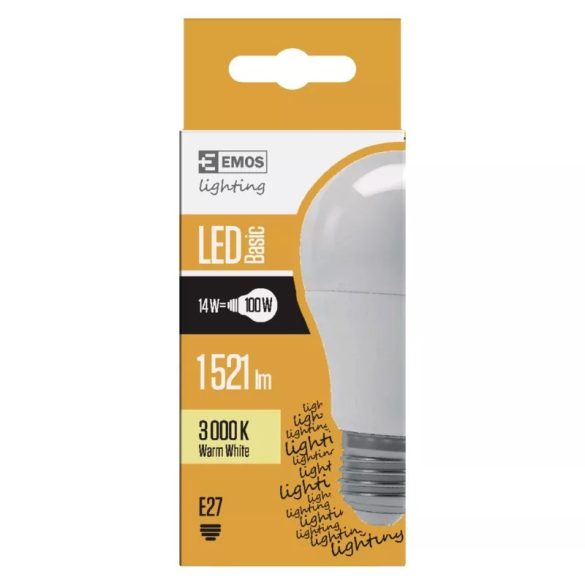 EMOS LED IZZÓ BASIC A60 E27 14W WW ZL4018