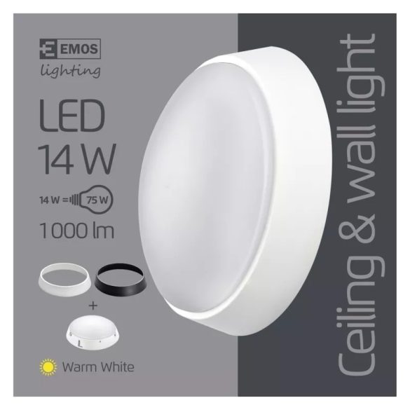 EMOS LED mennyezeti lámpa 14W 1000lm IP54 meleg fehér  ZM3130
