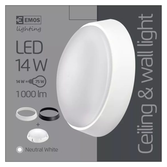 EMOS LED mennyezeti lámpa 14W 1000lm IP54 természetes fehér ZM3230
